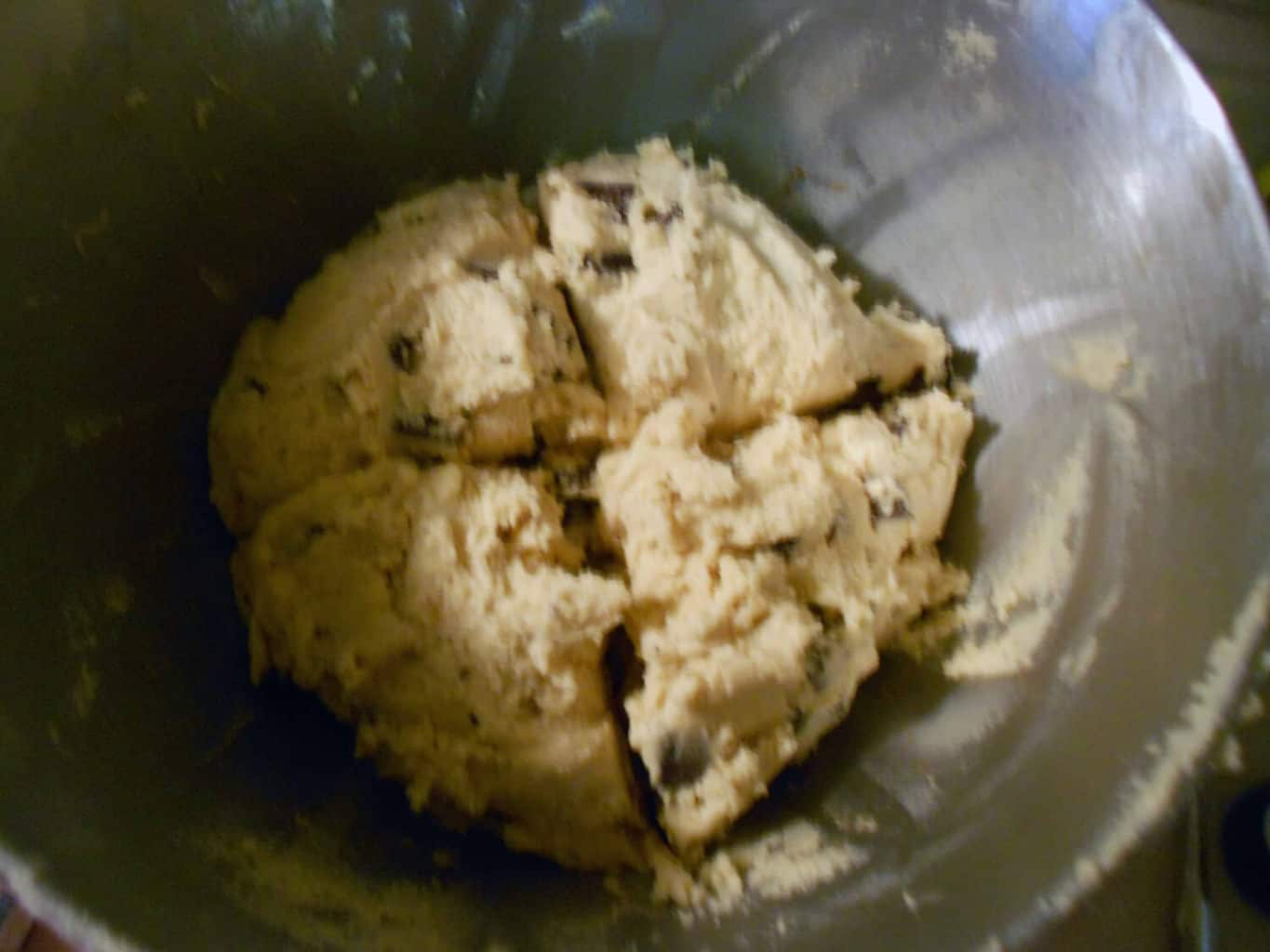 divide Homemade Biscotti cookie dough into 4 pieces