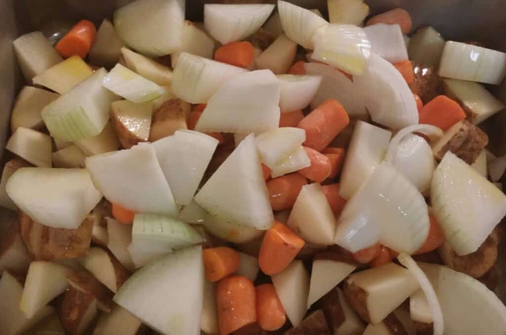 veggies with oil