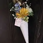 May Day Posie hanging from door handle