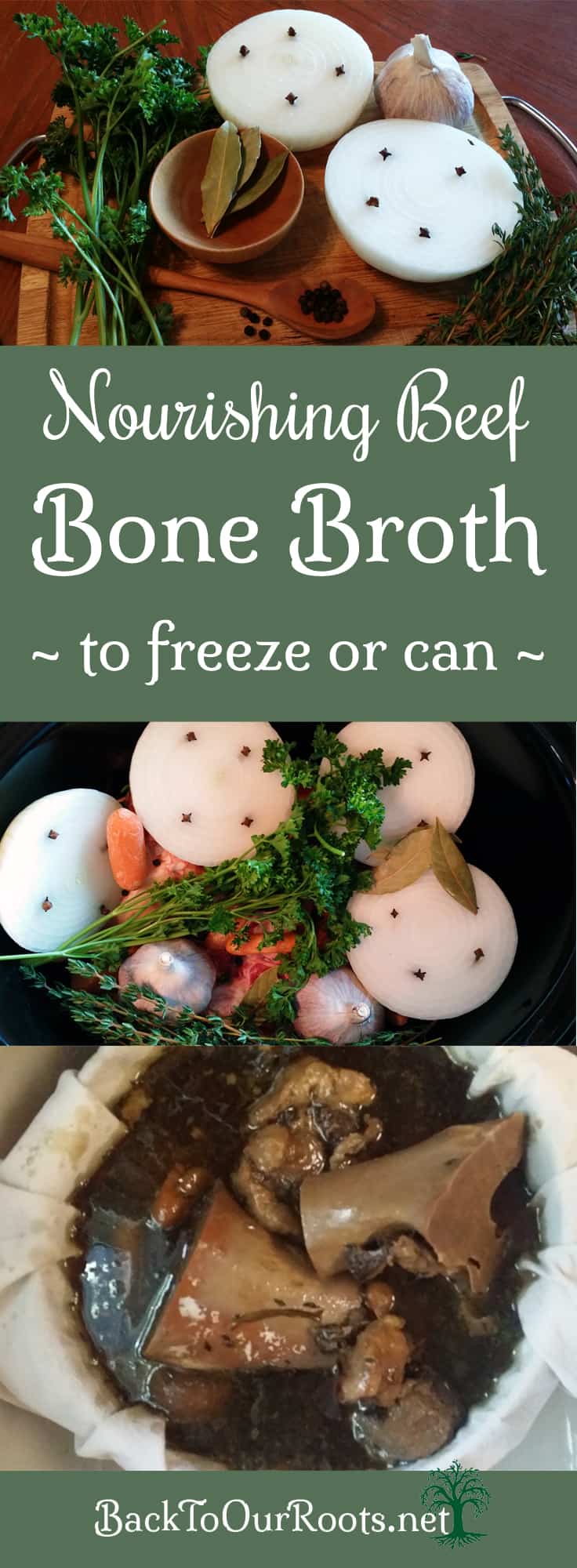Nourishing Beef Bone Broth to Freeze or Can Back to Our Roots