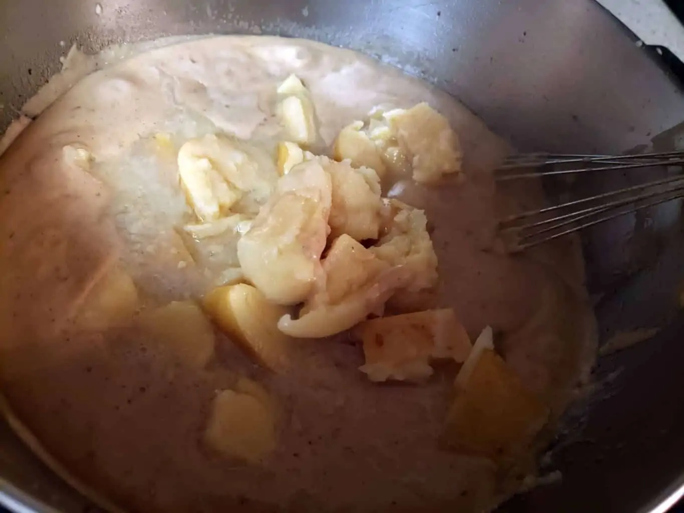 cubed potatoes added to Loaded Potato Soup base